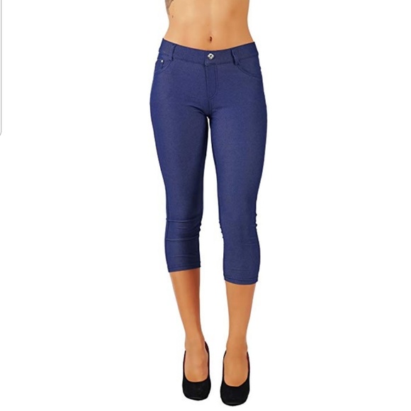 Jean Look Jeggings Slim Fit Pull Up Pants  - Picture 2 of 5